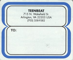 Teen-Beat shipping label 715 North Wakefield Street Arlington Virginia