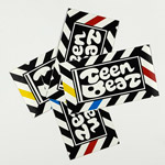 Teen-Beat adhesive sticker twelfth edition, cream, gold, and black